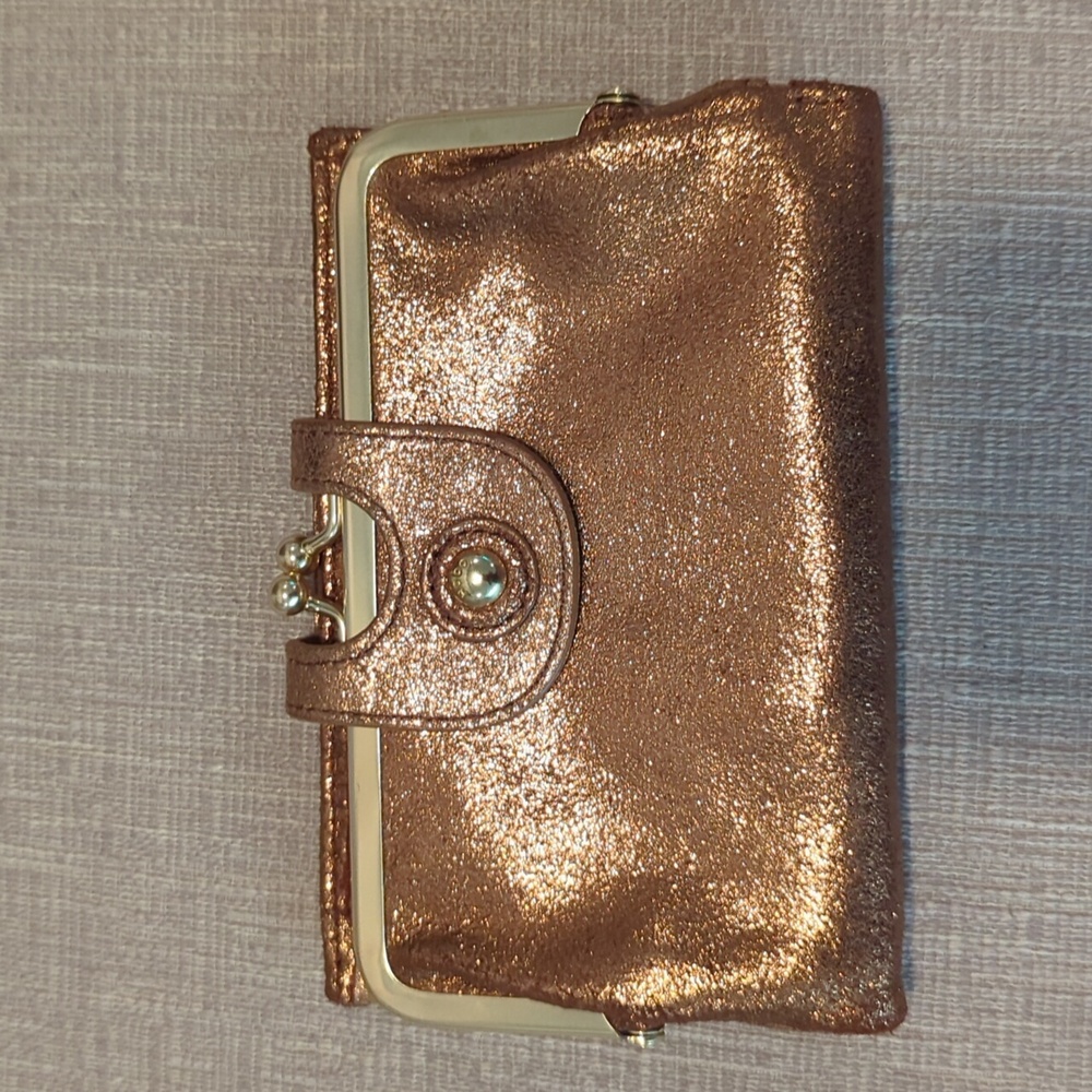 Hobo Metallic Gold Alice Clutch Wallet